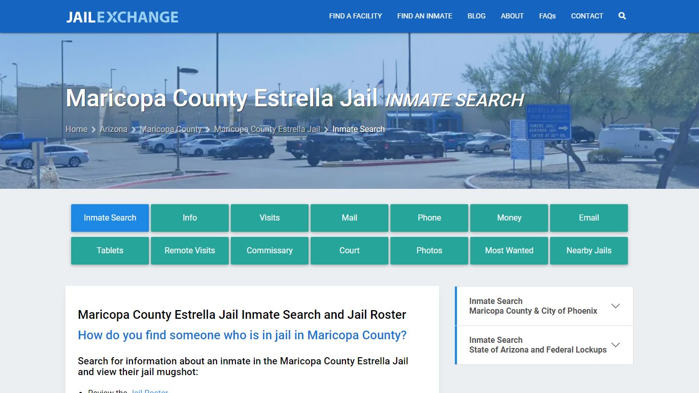 Maricopa County Estrella Jail Inmate Search - Jail Exchange
