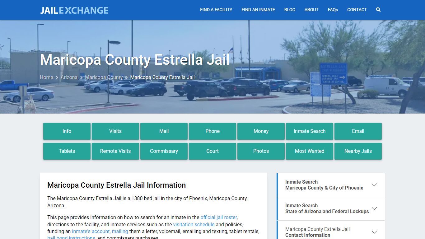 Maricopa County Estrella Jail, AZ Inmate Search, Information
